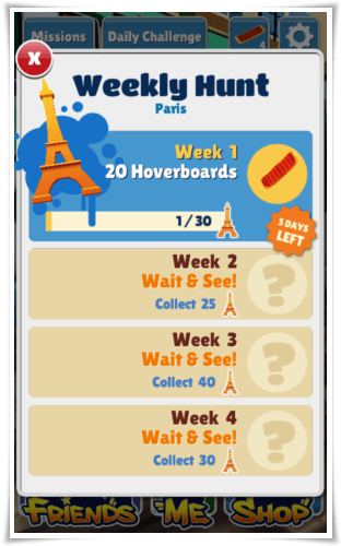 Subways Surfer Paris Weekly Hunt