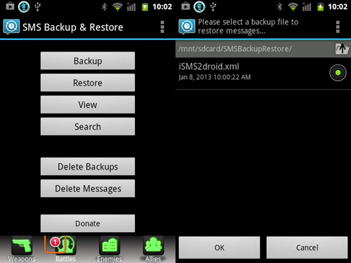 SMS Backup Load