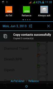 Contacts Copied