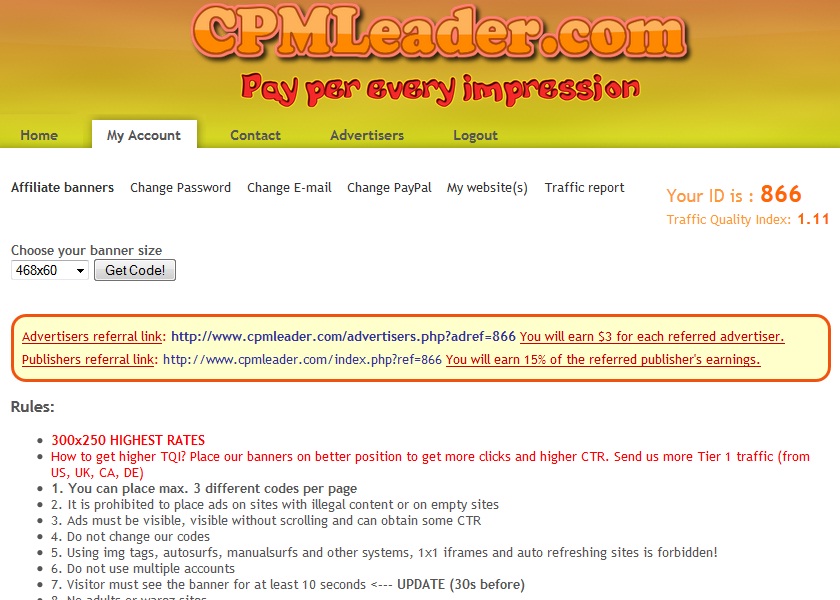 CPMLeader Best CPM Ad Network for Small Publisher