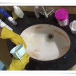 Bathroom sink molds stains