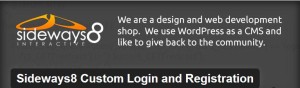 Sideways8 Custom login and registration