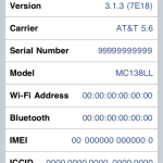iPhone Settings About Panel