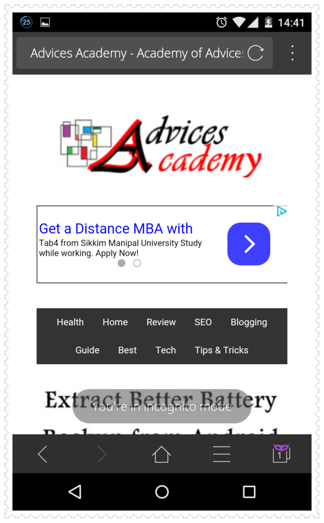 CM Browser Incognito Mode