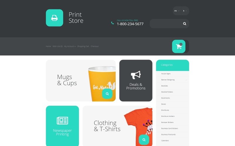 Web to Print OpenCart Template