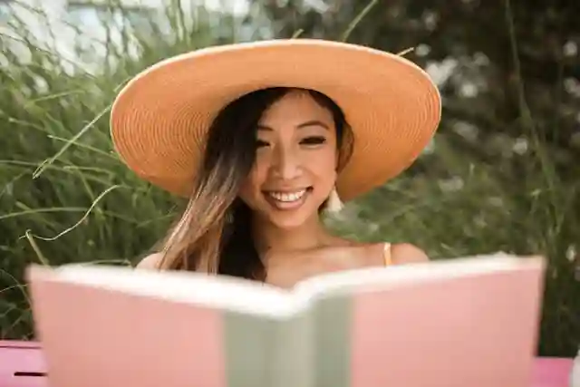 a woman reading book